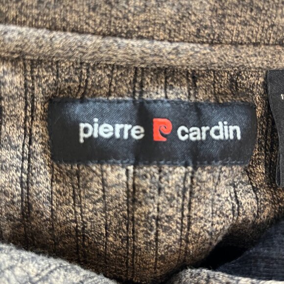 Pierre Cardin Mens Vintage Sweater Shirt Brown Ribbed Collar Size Large - Picture 5 of 7